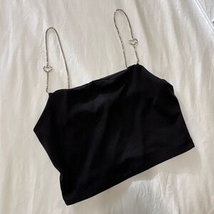 Forever 21 Black Camisole with Chain Straps
